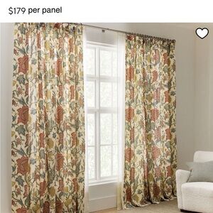 2 Pottery Barn Cynthia Palampore Printed Curtains